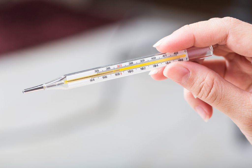A glass thermometer demonstrating use of sensors in data fusion.
