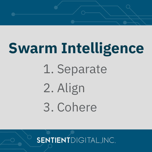 SDi graphic explaining swarm intelligence principles