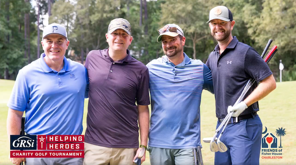 How to give back to the community represented by an SDi executive in a group photo at a charity golf tournament.